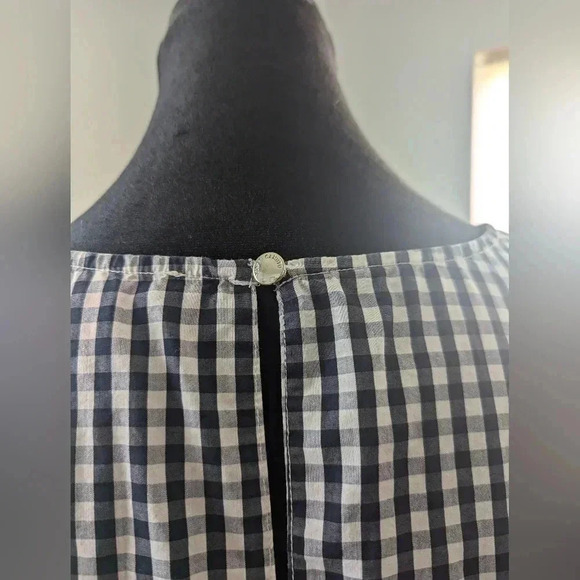 Vince Camuto Black and White Gingham Top -- Size S -- Preppy Jackie O Brunch - Picture 6 of 8